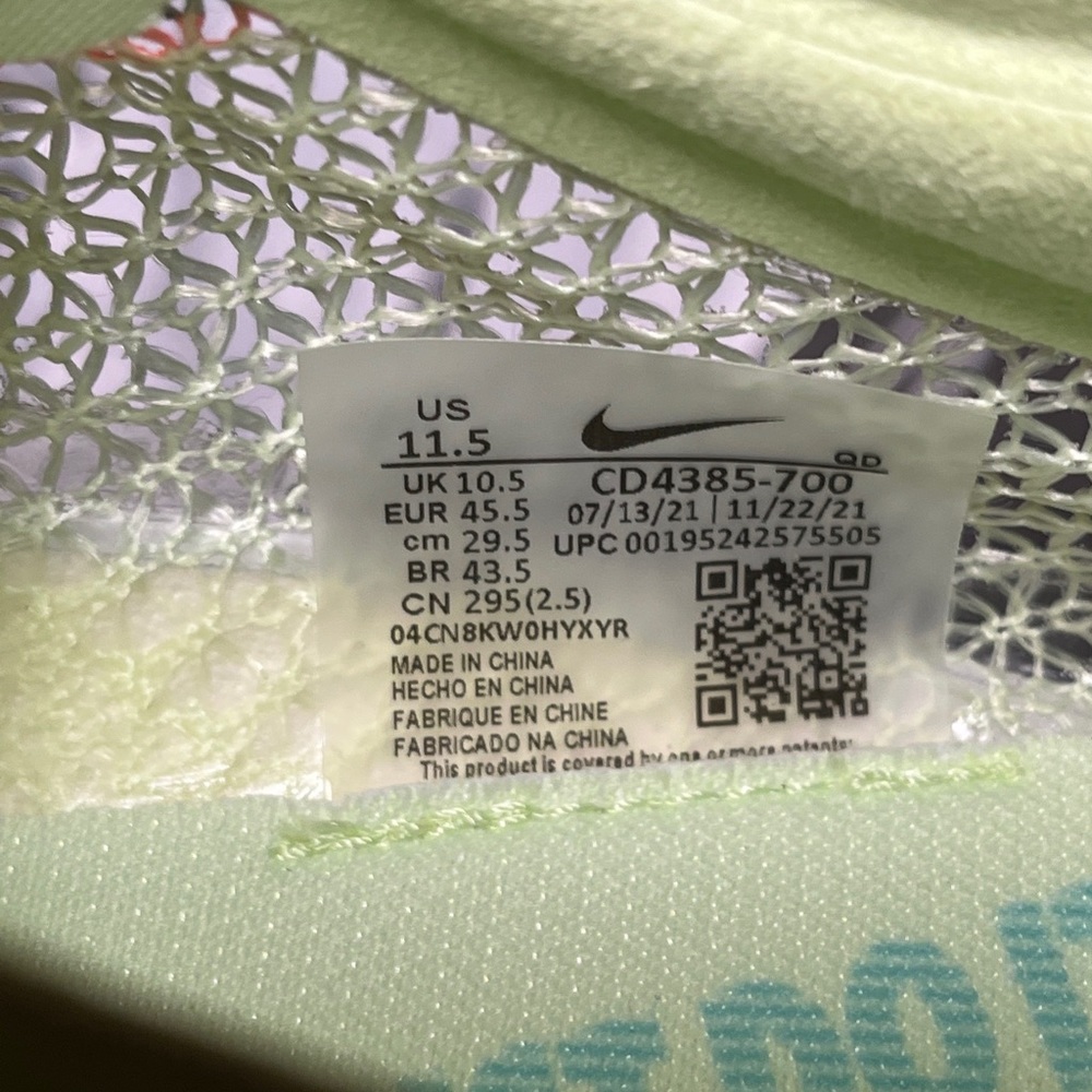 Nike Air Zoom Victory Barely Volt Track Spikes CD4385-700 Mens 11.5 - Picture 7 of 7